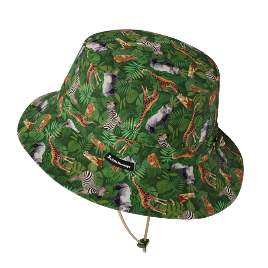 宽边夏季渔夫帽 - 非洲动物