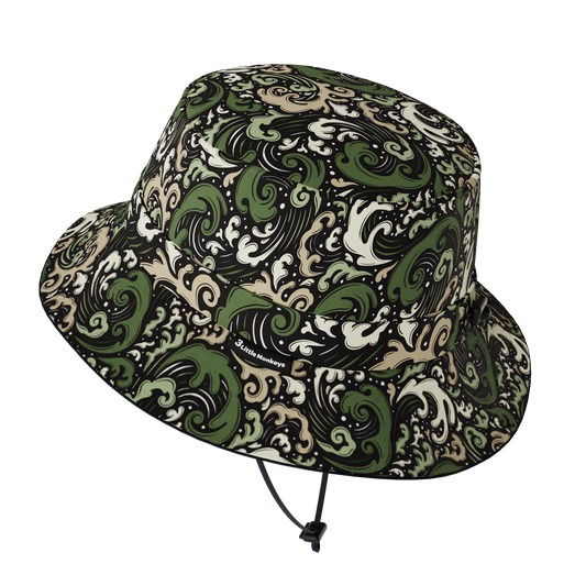 宽边夏季渔夫帽 - 波浪(卡其色)