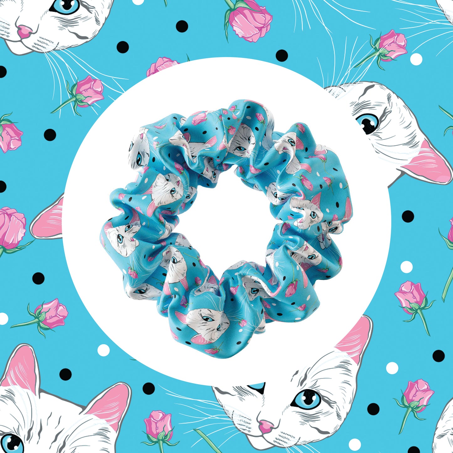 Scrunchie - Rose & Cat