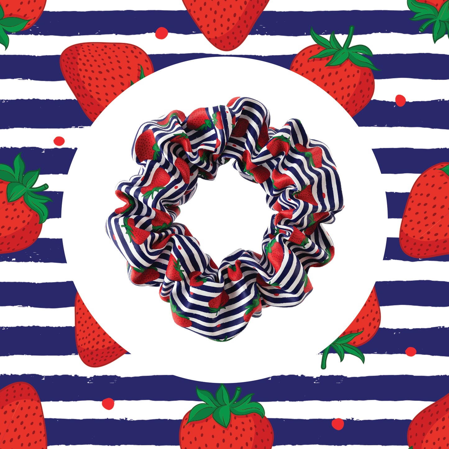 Scrunchie - Strawberry Stripes