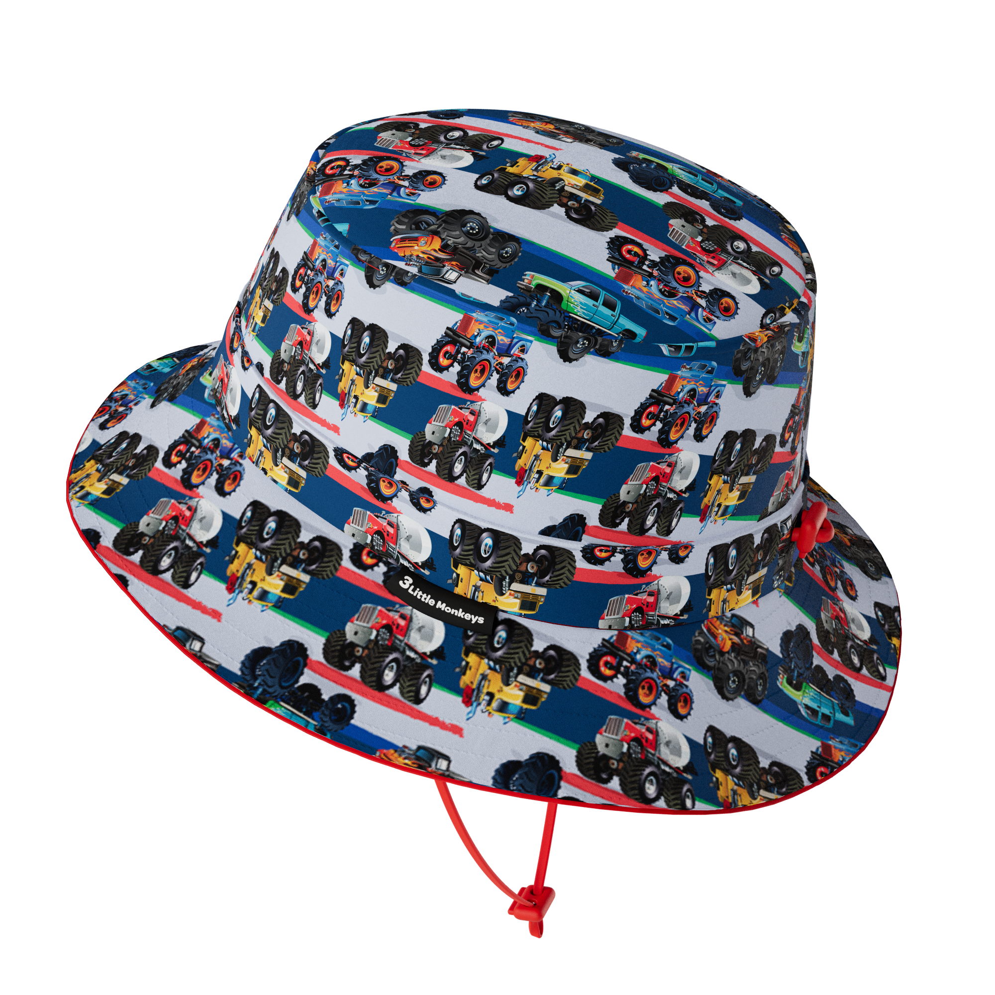 Wide Brim Summer Bucket Hat Monster Truck – Little Monkeys