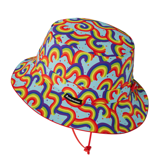 宽边夏季渔夫帽 - 彩虹波浪