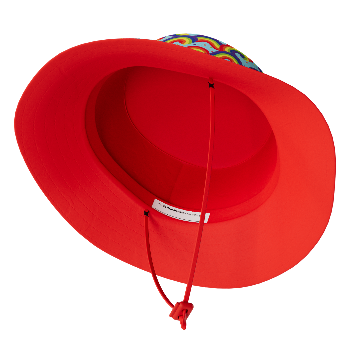 Wide Brim Summer Bucket Hat - Rainbow Wave