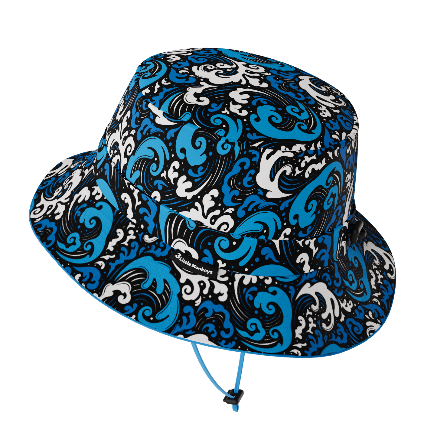 Wide Brim Summer Bucket Hat - Wave Blue
