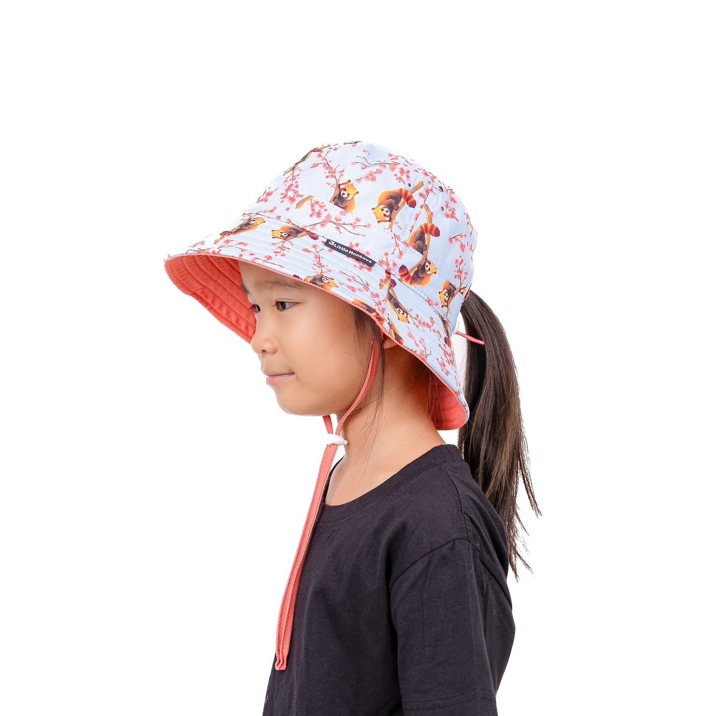 Wide Brim Summer Bucket Hat - Red Panda
