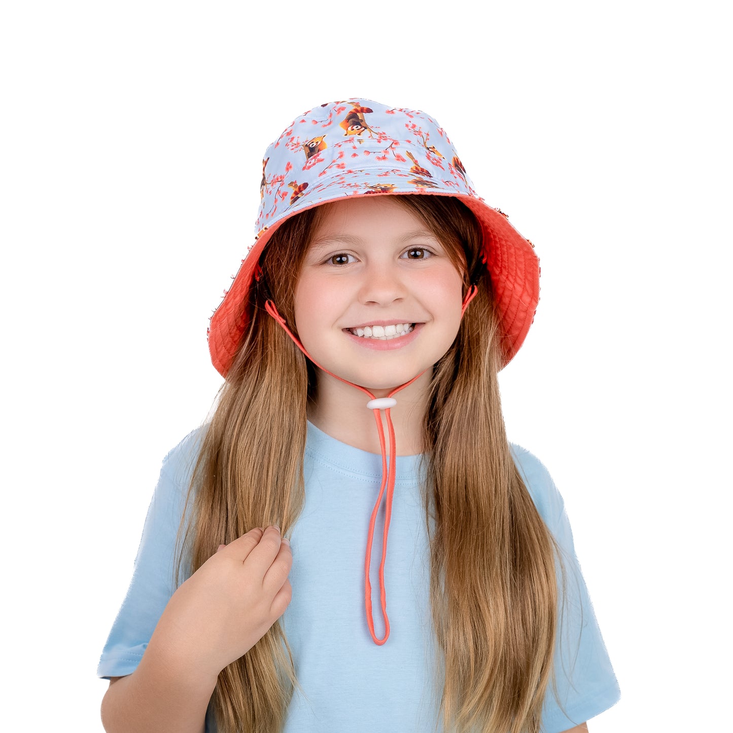 Wide Brim Summer Bucket Hat - Red Panda
