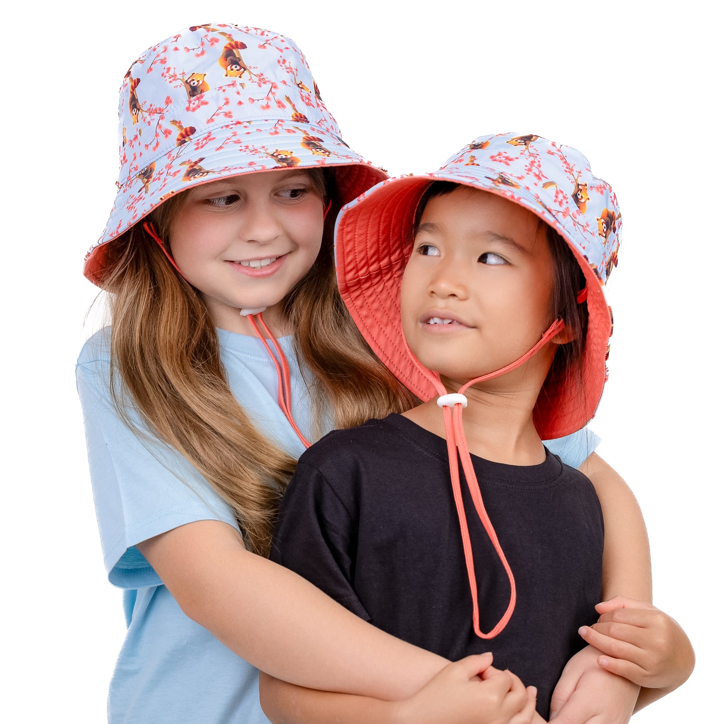 Wide Brim Summer Bucket Hat - Red Panda