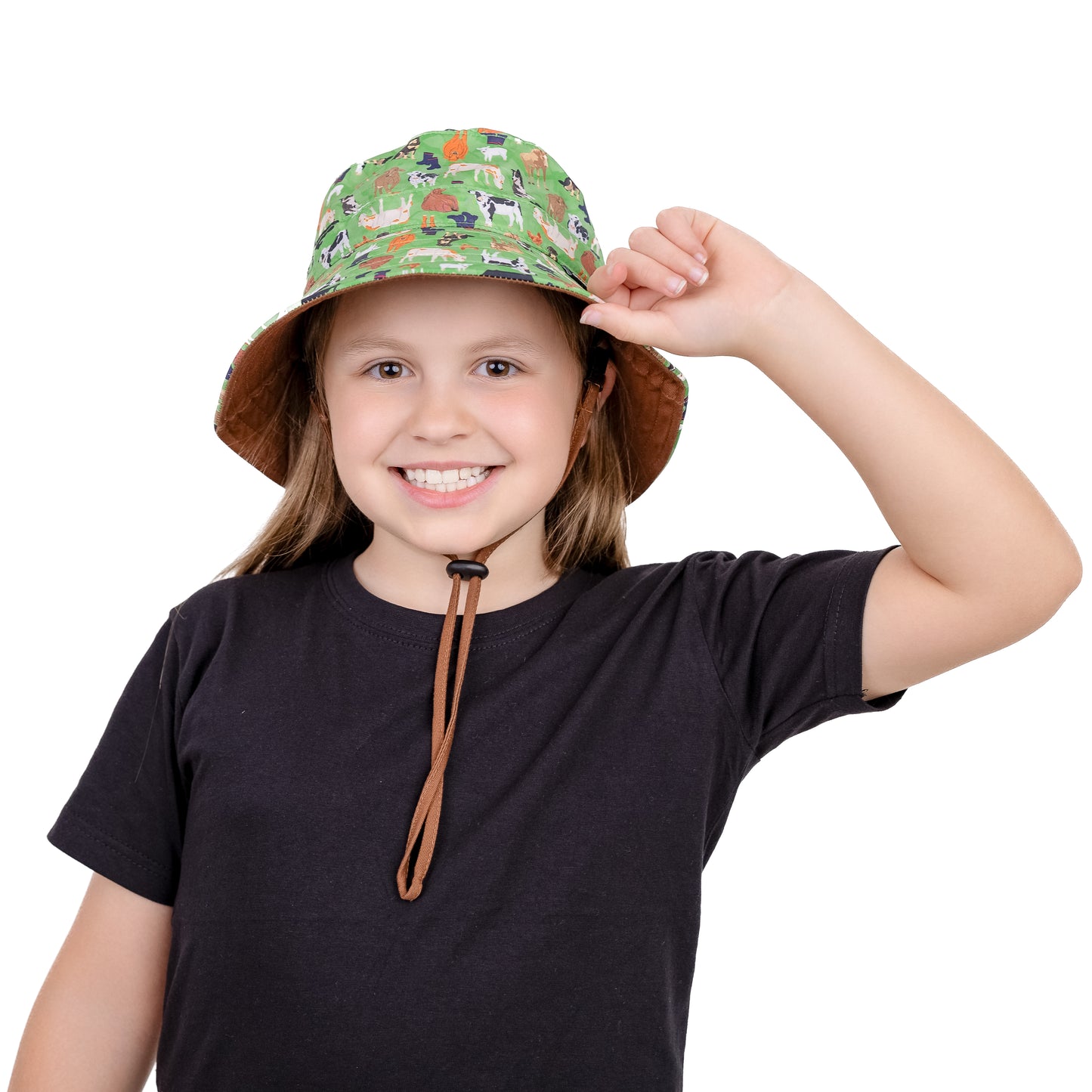 Wide Brim Summer Bucket Hat - Farming
