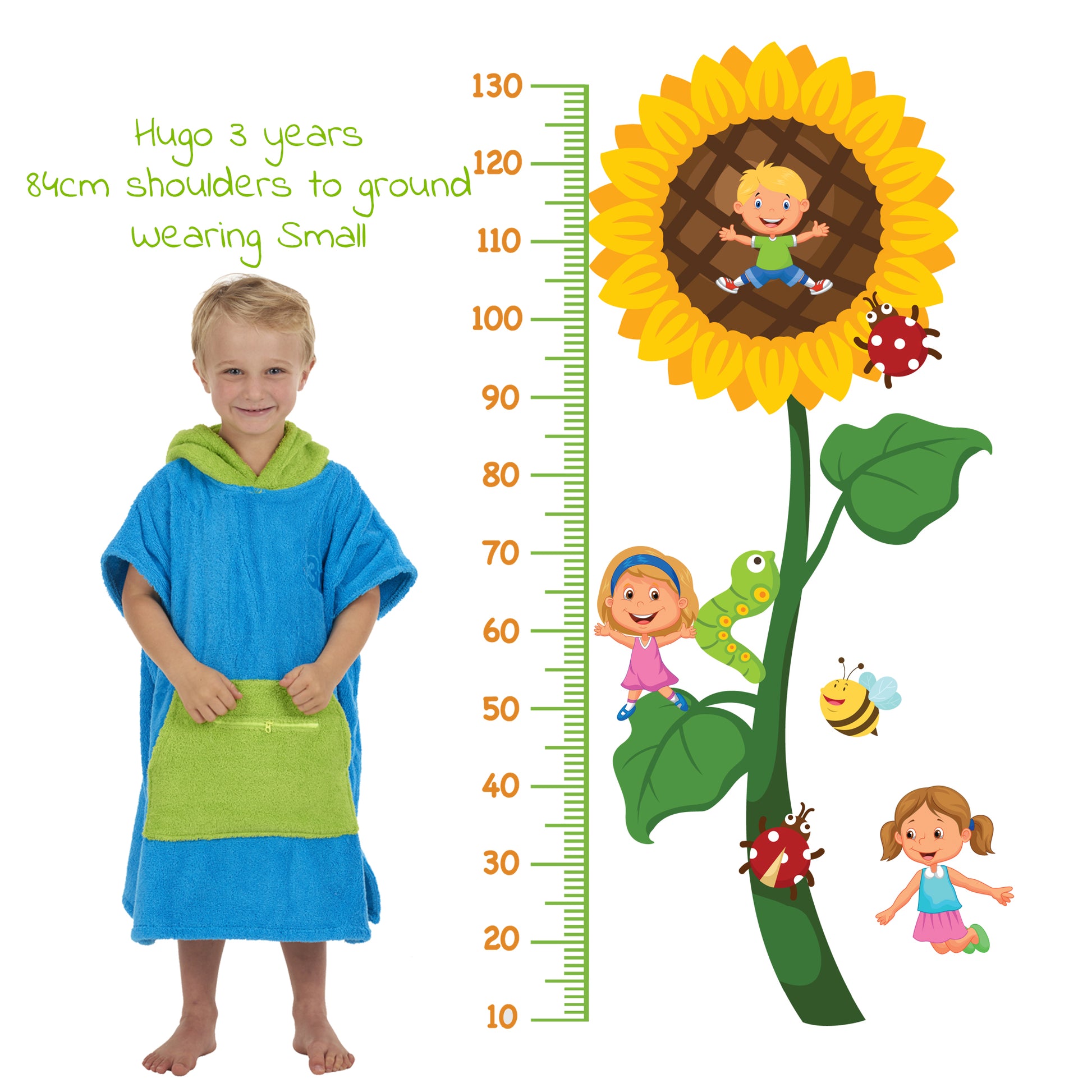 3 Little Monkeys - 100% Cotton Thick Hooded Poncho Towel