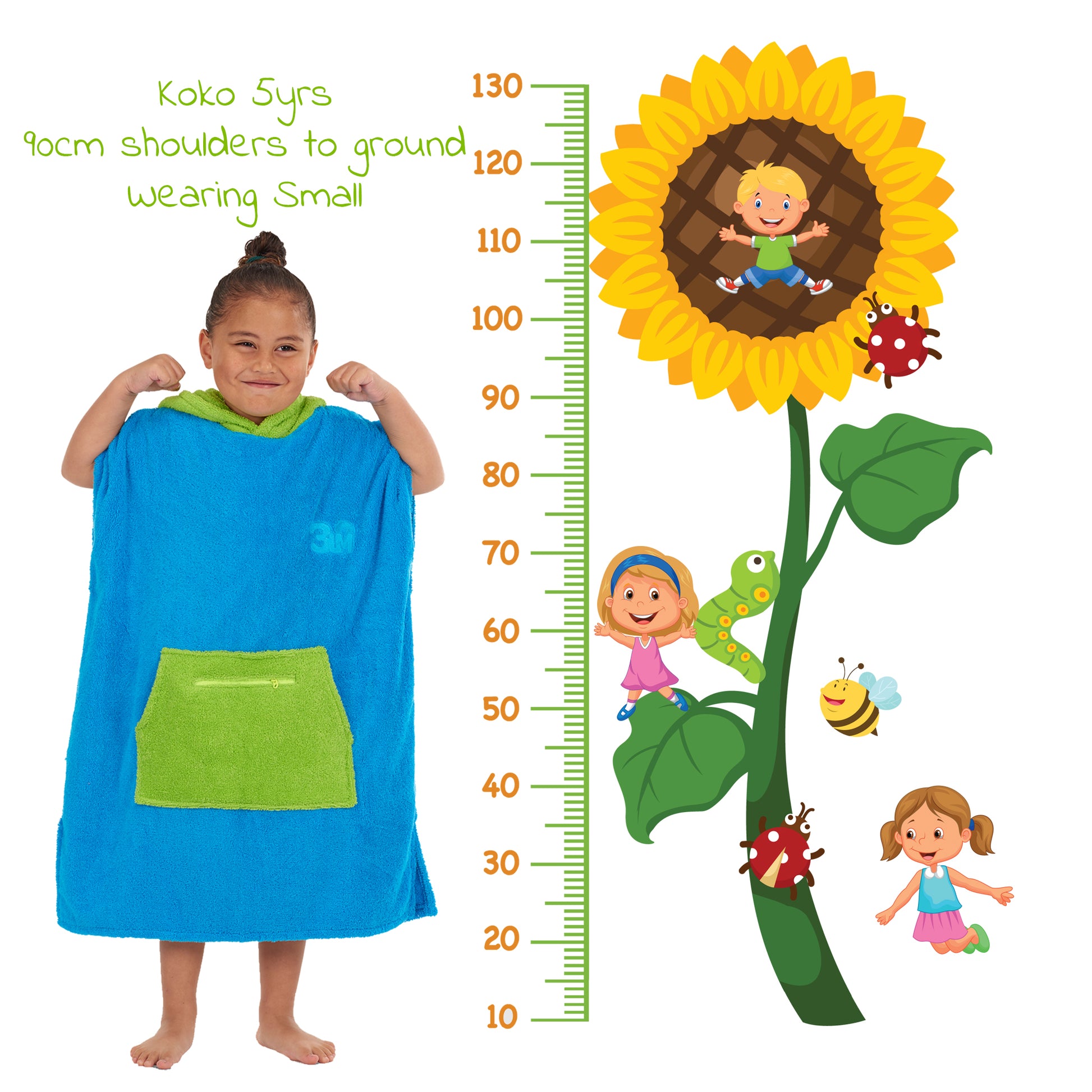 3 Little Monkeys - 100% Cotton Thick Hooded Poncho Towel