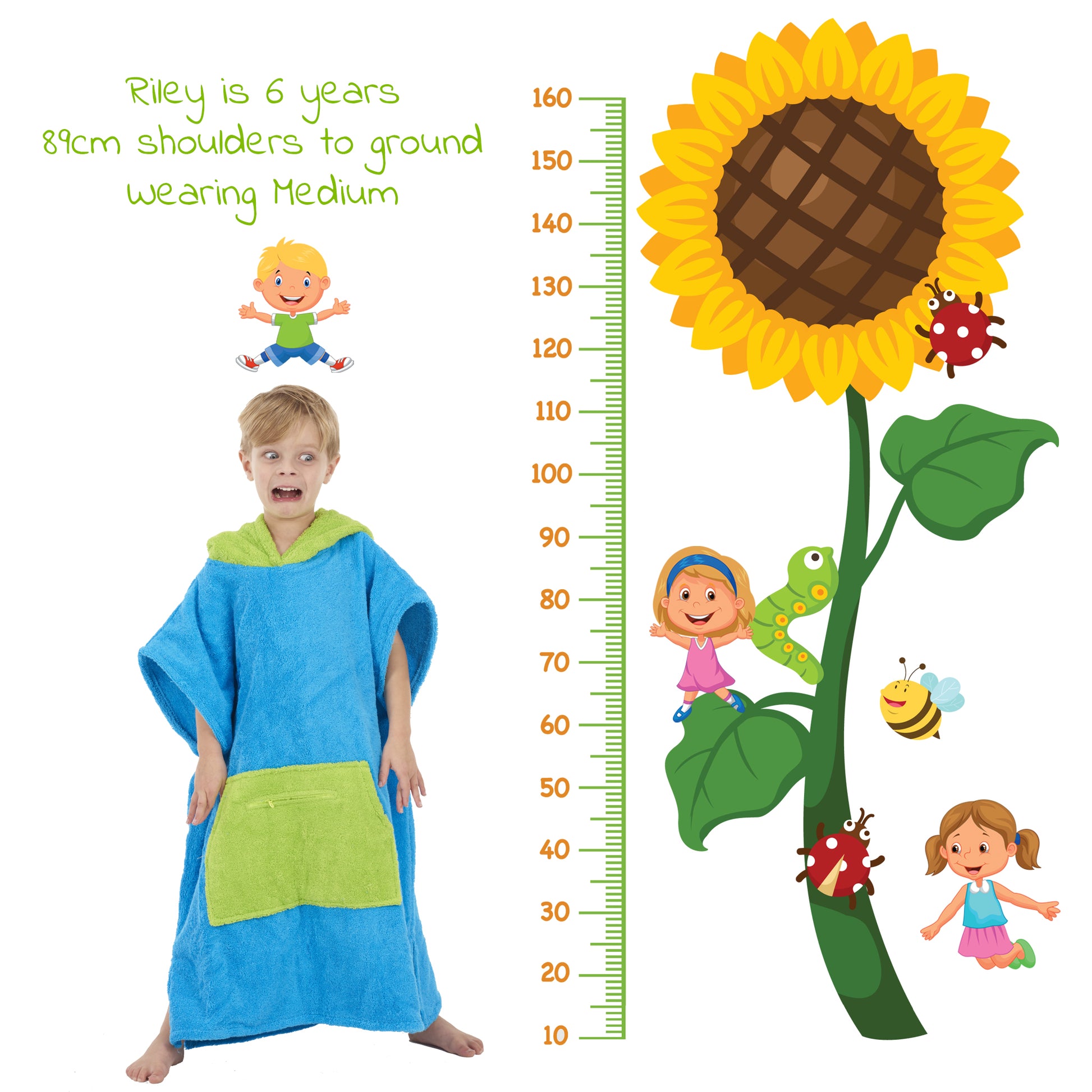 3 Little Monkeys - 100% Cotton Thick Hooded Poncho Towel