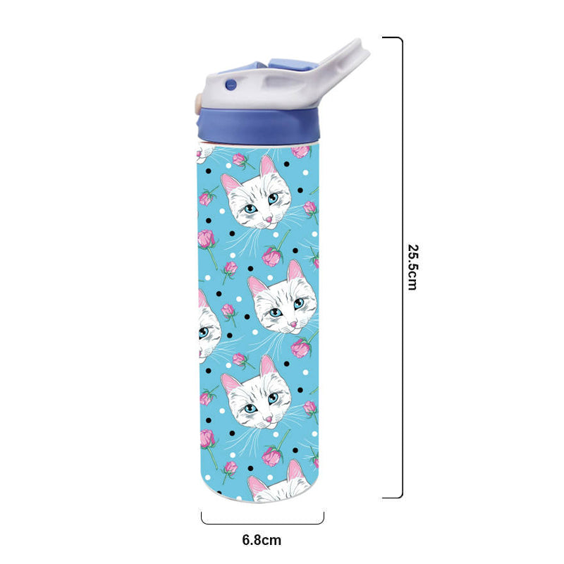 스테인리스 스틸 단열 음료병 590ml(20oz) - 로즈 & 캣