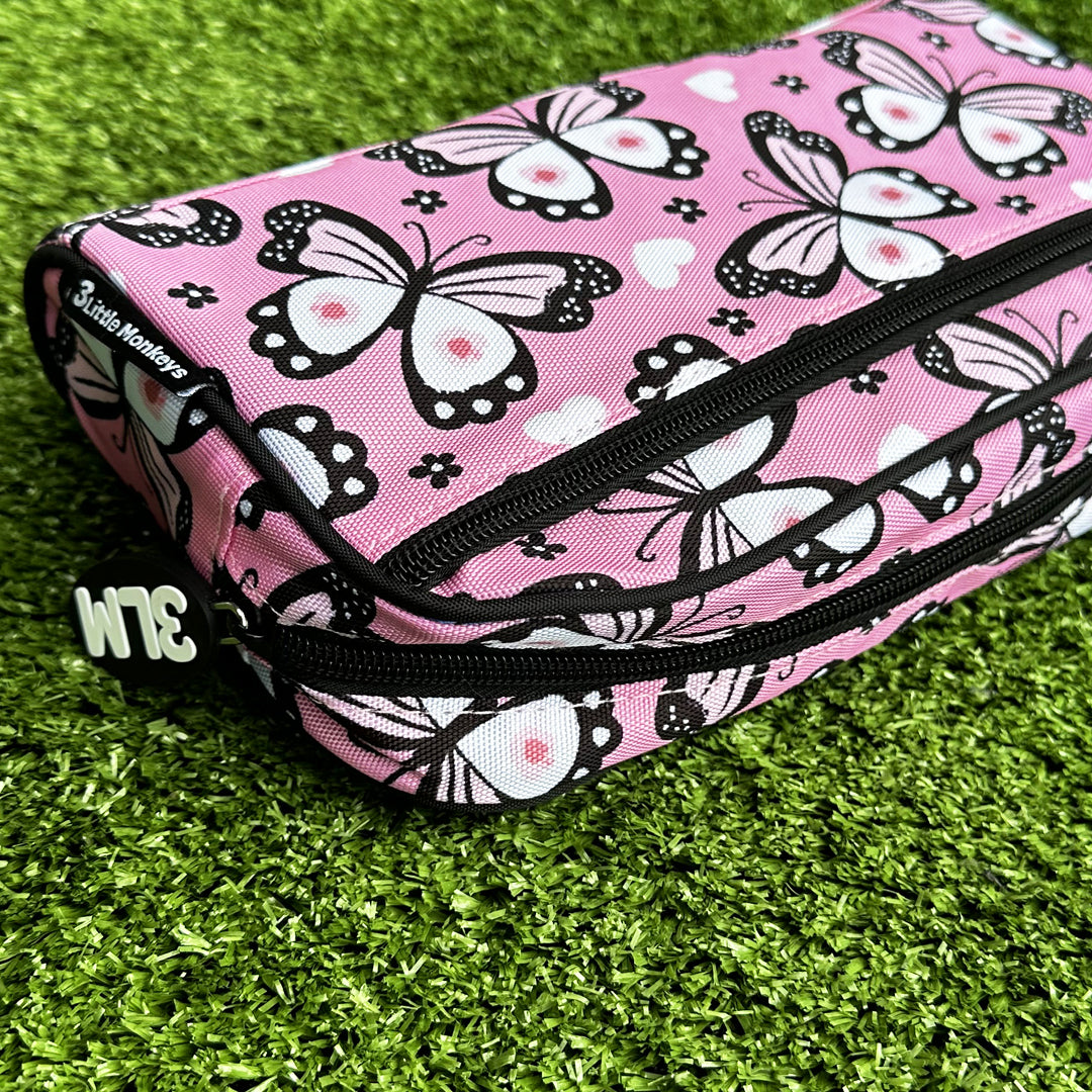 铅笔盒/化妆包 - 粉红蝴蝶