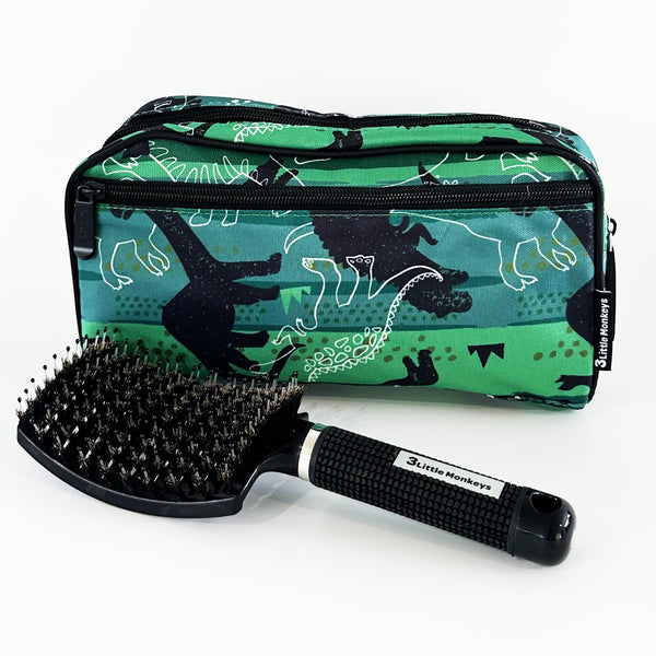 Dinosaur Toiletry Bag & Easy Hair Detangler Brush