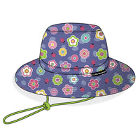 Children's Wide Brim Summer Bucket Hat - Flower Ladybug