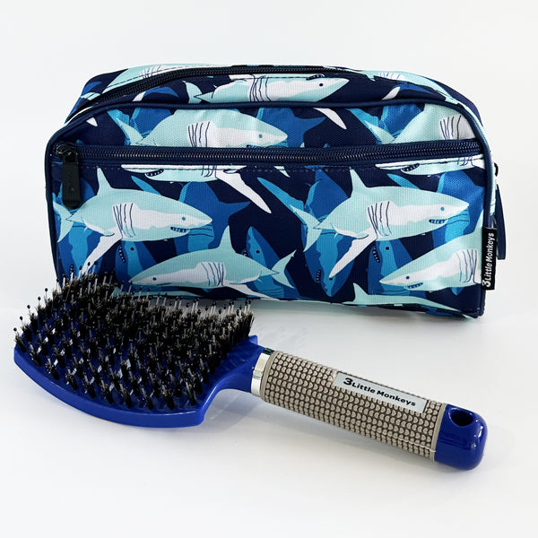 Shark Toiletry Bag & Easy Hair Detangler Brush