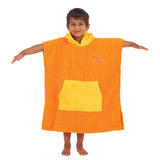 100% Cotton Thick Hooded Poncho Towel - Orange/Yellow