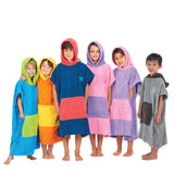 100% Cotton Thick Hooded Poncho Towel - Grey/Charcoal