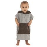 100% Cotton Thick Hooded Poncho Towel - Grey/Charcoal