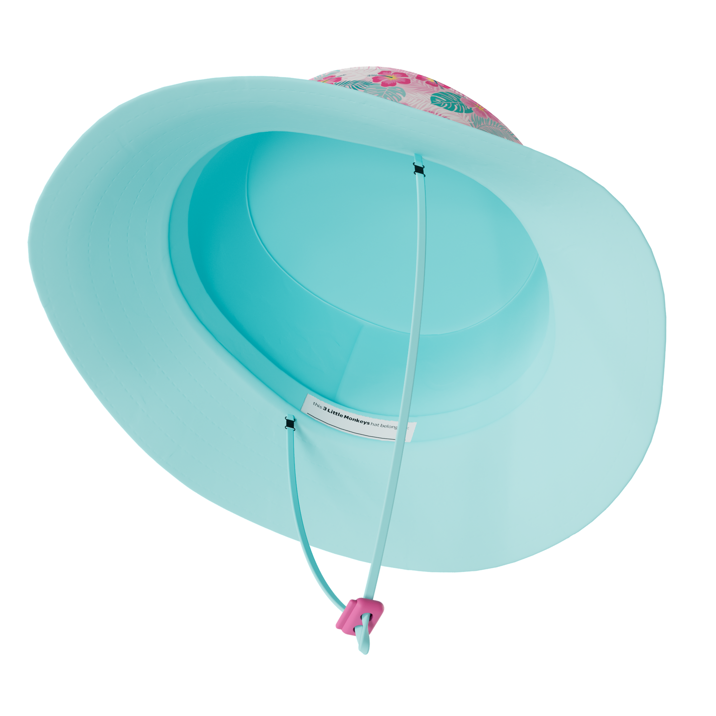 Wide Brim Summer Bucket Hat - Hibiscus Flower