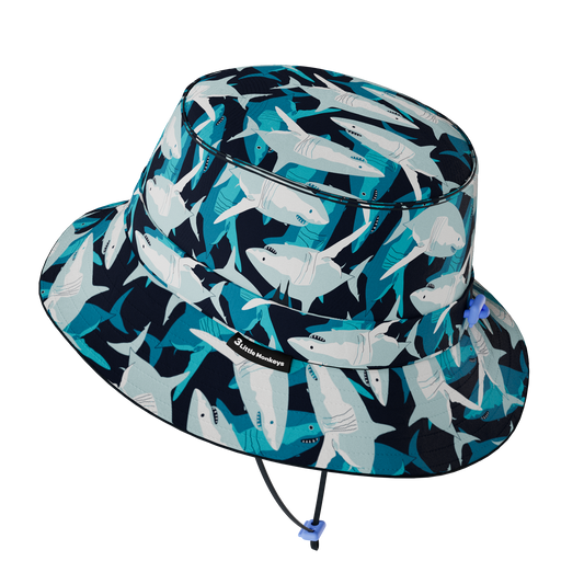 Wide Brim Summer Bucket Hat - Shark