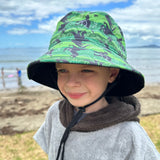 Children's Wide Brim Summer Bucket Hat - Dinosaur