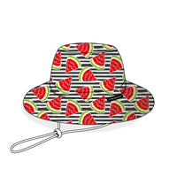 Children's Wide Brim Summer Bucket Hat - Watermelon