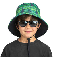 Children's Wide Brim Summer Bucket Hat - Dinosaur