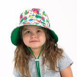 Children's Wide Brim Summer Bucket Hat - Parrot