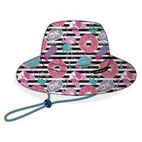 Children's Wide Brim Summer Bucket Hat - OMG Donut