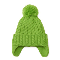Kid's Soft Cotton Lined Winter Beanie - Lime