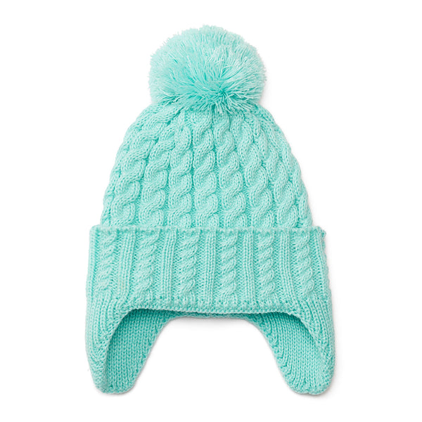 Kid's Soft Cotton Lined Winter Beanie - Mint