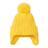 Kid's Soft Cotton Lined Winter Beanie - Yellow